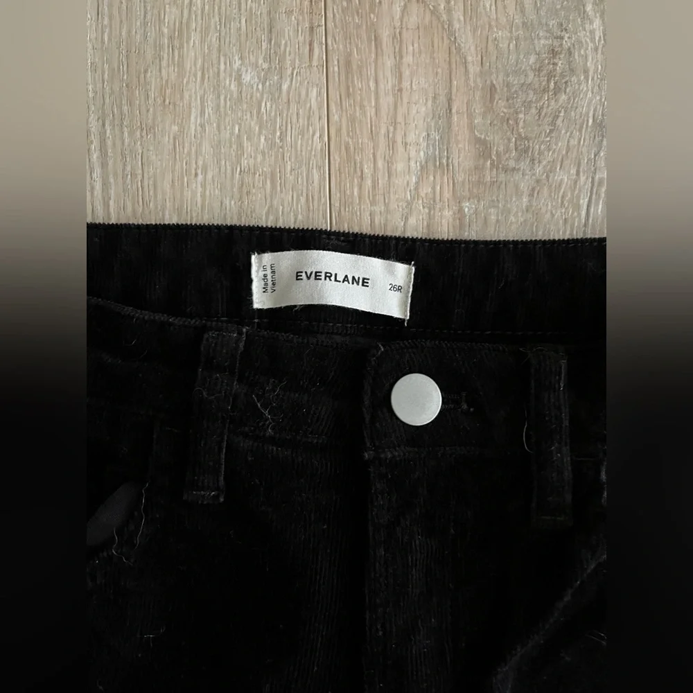 Everlane Women's Mid-Way Corduroy Cotton Pants Black - Size 26 - Picture 6 of 10